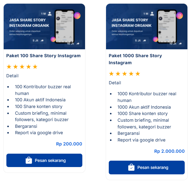 harga jasa share story instagram